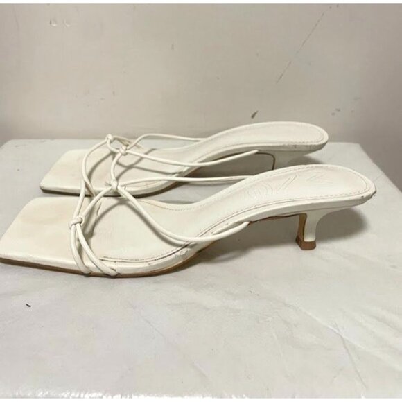 Mango MNG Strappy Kitten Heel Open Toe Y2K 90s Casual White Womens Size 7.5 - Picture 2 of 5